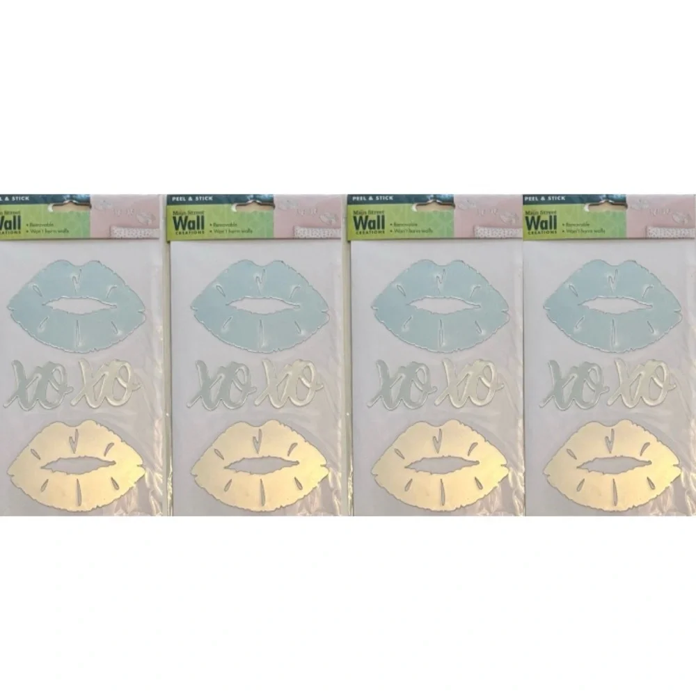 Main Street Wall Creations Peel & Stick Mirror 12pcs Set (8-kiss/4-xoxo) 4